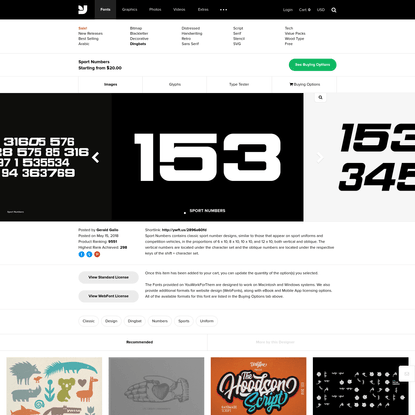 Sport Numbers - Desktop Font &amp; WebFont - YouWorkForThem