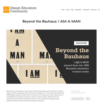 Beyond the Bauhaus: I AM A MAN | AIGA Design Educators Community