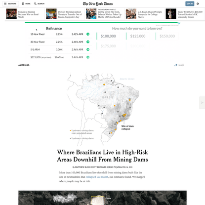Where Brazilians Live in High-Risk Areas Downhill From Mining Dams