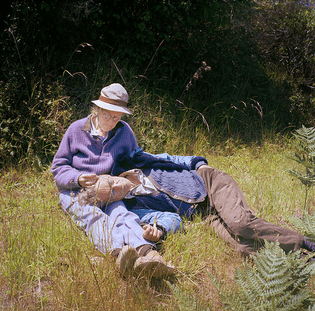 George Oppen and Mary Oppen at Point Reyes, 1977.
