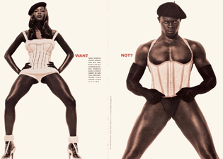 naomi campbell and djimon hounsou by herb ritts, from interview magazine, december 1991