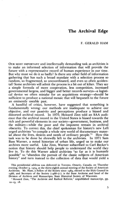 The Archiving Edge - Jerry Ham