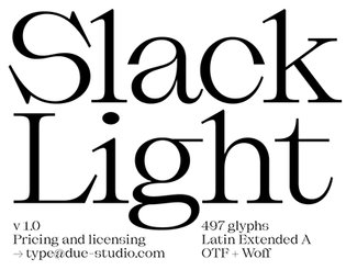 Slack Light Typeface