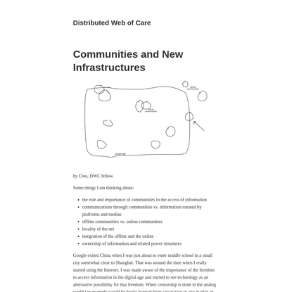 Communities and New Infrastructures