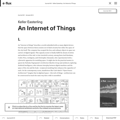 Keller Easterling, "An Internet of Things," e-flux journal #31 (January 2012)