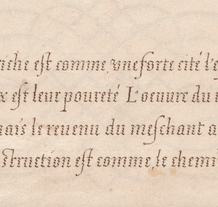 Calligraphic Exercise in French early 17th century
