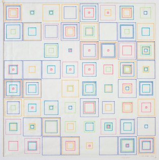 Vera Molnar, Carrés, 1973, computer graphic and ink on paper.