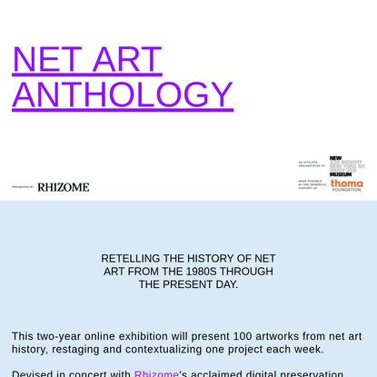RHIZOME NET ART ANTHOLOGY