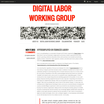 Hyperemployed or Feminized Labor? - Digital Labor Working Group