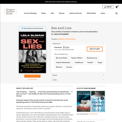 Sex and Lies by Leila Slimani: 9780143133766 | PenguinRandomHouse.com: Books