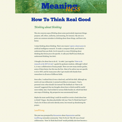 How To Think Real Good