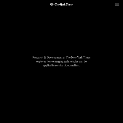 The New York Times - Research &amp; Development