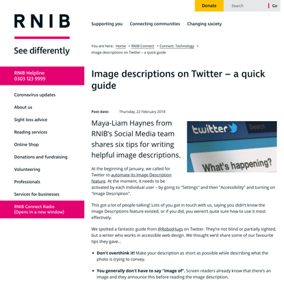 Image descriptions on Twitter – a quick guide