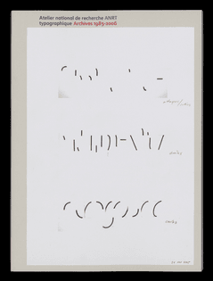 Catalogue, ANRT Archives 1985–2006 Design graphique: Huz &amp; Bosshard