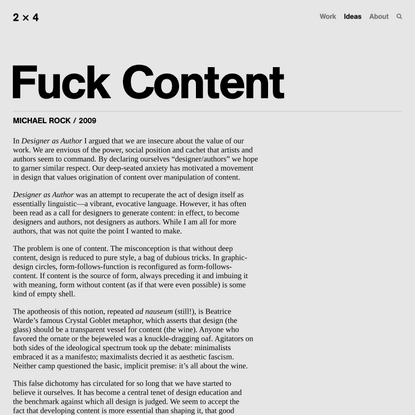 Fuck Content — 2x4
