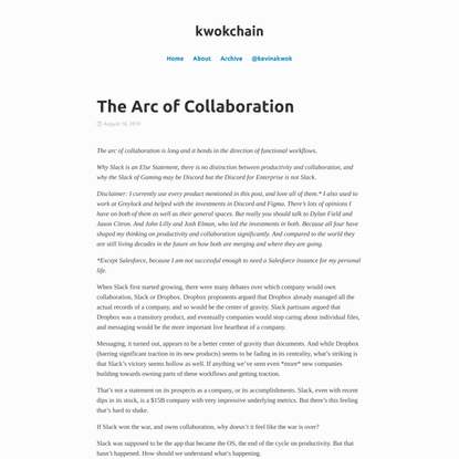 The Arc of Collaboration - kwokchain