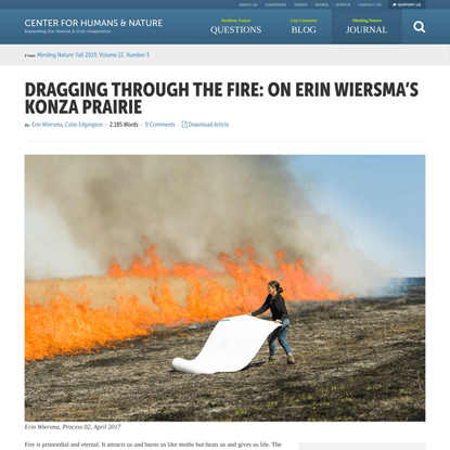 Dragging through the Fire: On Erin Wiersma’s Konza Prairie