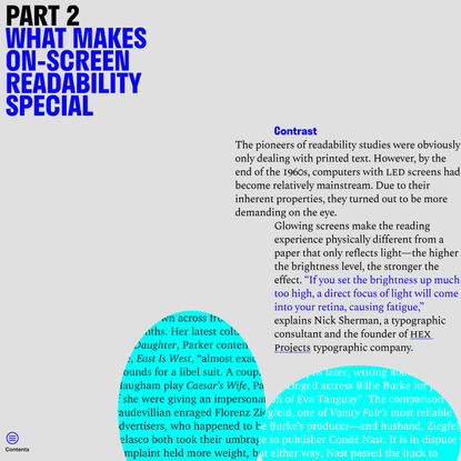 ‘What makes on-screen readability special’ from ‘Read Me: Magazine’ by Readymag Team