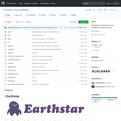 GitHub - earthstar-project/earthstar: A distributed, syncable document database for making p2p apps
