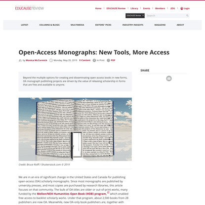 Open-Access Monographs: New Tools, More Access