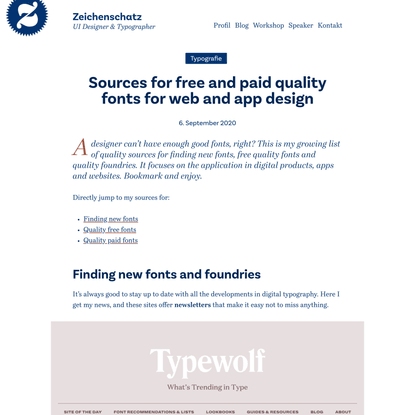 Sources for free and paid quality fonts for web and app design