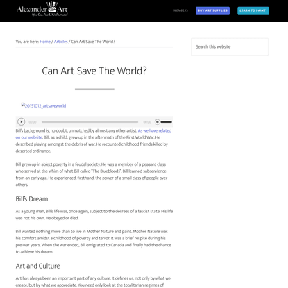 Can Art Save The World?