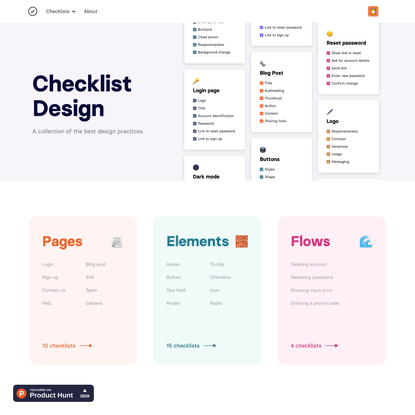 Checklist Design - A collection of the best design practices.