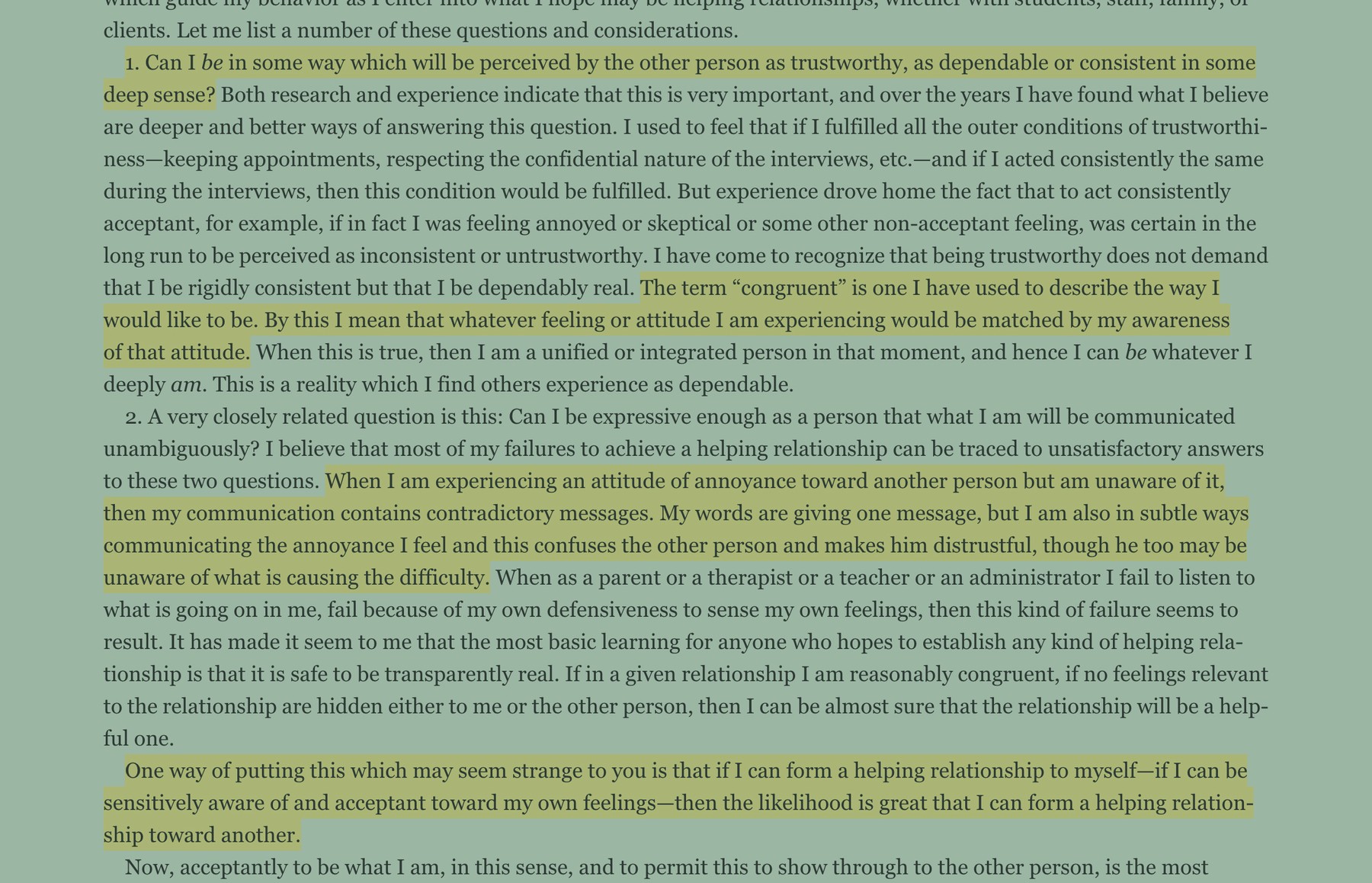 Congruency when communicating 