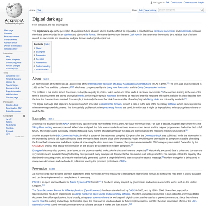Digital dark age - Wikipedia