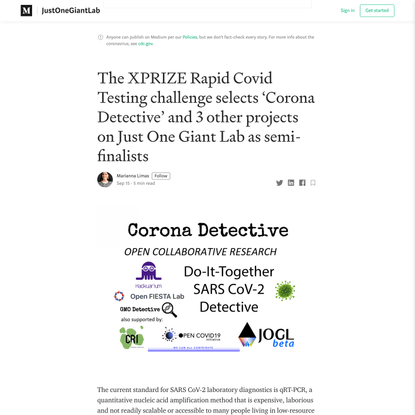 The XPRIZE Rapid Covid Testing challenge selects ‘Corona Detective’ and 3 other projects on Just…