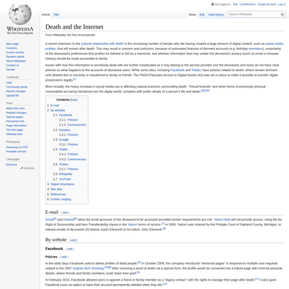 Death and the Internet - Wikipedia