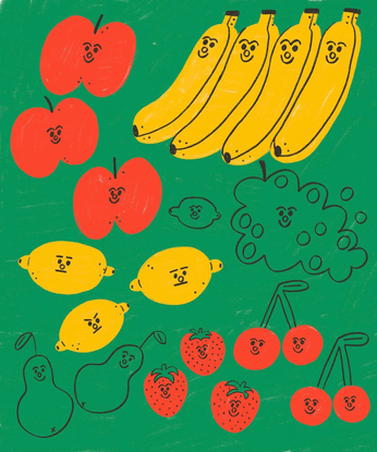 Tess Smith-Roberts on Instagram: “Planning some ideas for a blanket design, obvs had to start with fruit (only using 4 colou...