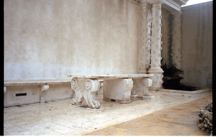 Marble table at Villa d’Este, Rome / Tivoli (image from 2012)