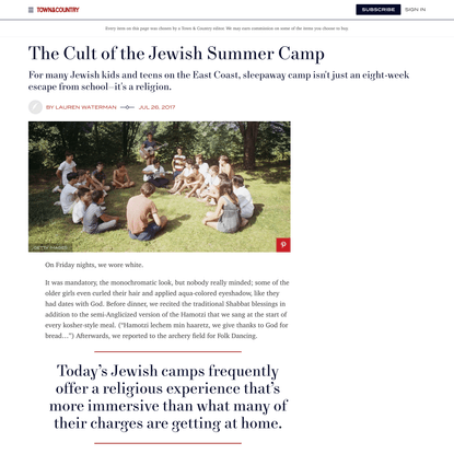 The Cult of the Jewish Summer Camp