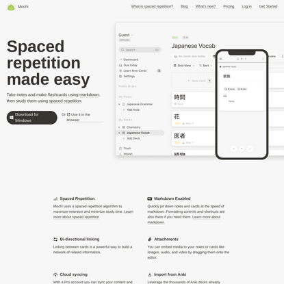 Mochi — Spaced repetition made easy