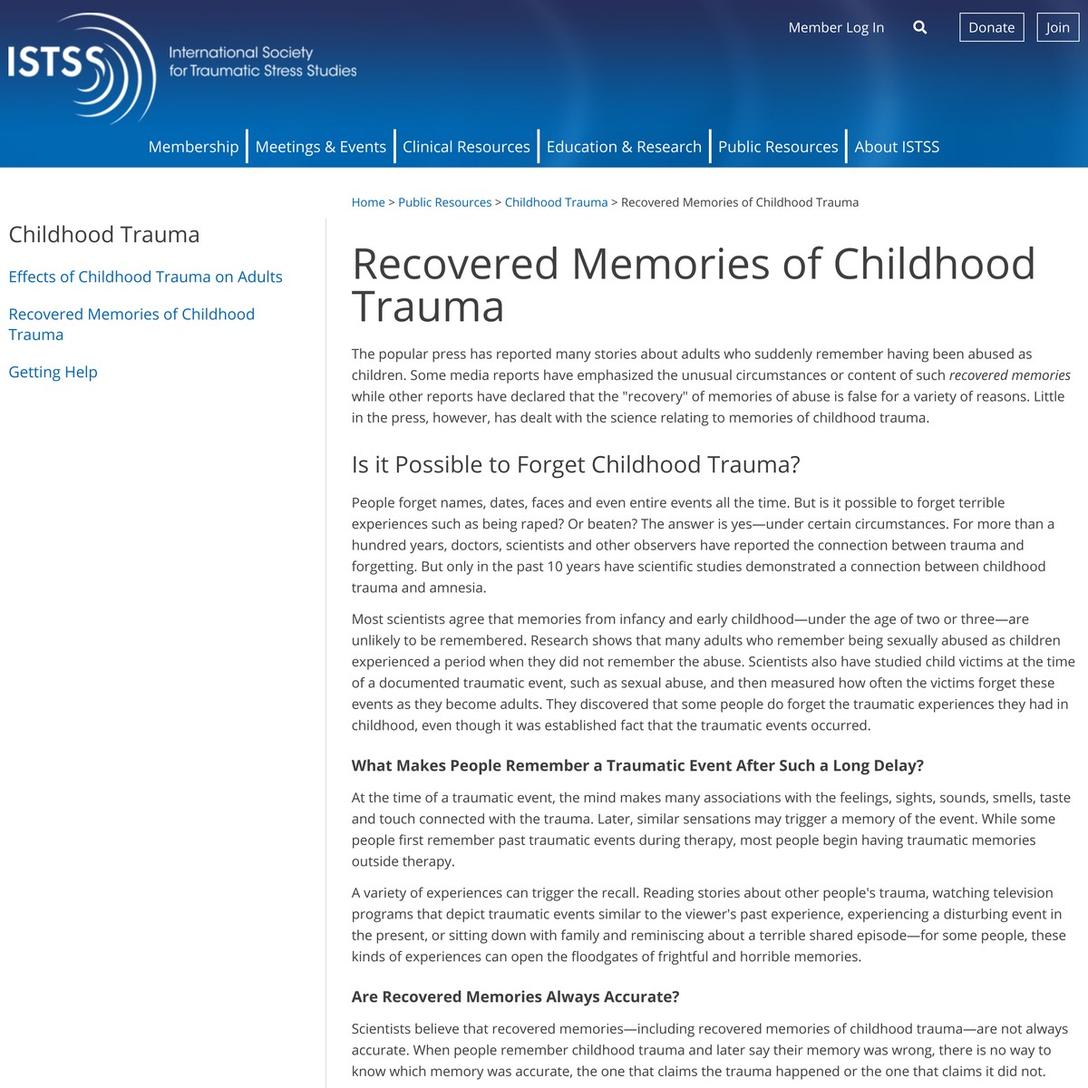 ISTSS Childhood Trauma — Are.na