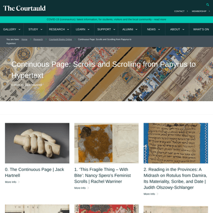 Continuous Page: Scrolls and Scrolling from Papyrus to Hypertext - The Courtauld Institute of Art