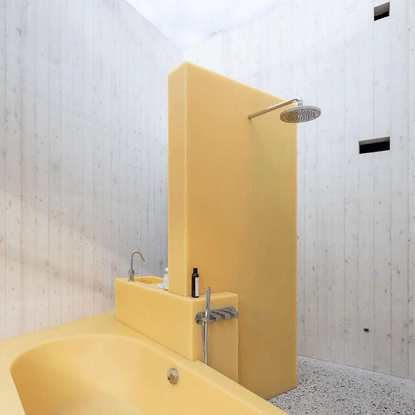 Clever on Instagram: “Holy yellow resin bathroom 🙌🙏🙌Designed by @sabine_marcelis in a home by @dekortvanschaik 📸by @iwanbaan...