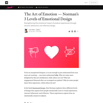 The Art of Emotion — Norman’s 3 Levels of Emotional Design