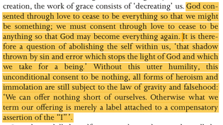 Simone Weil, Gravity & Grace
