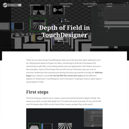 Depth of Field in TouchDesigner - The Interactive &amp; Immersive HQ