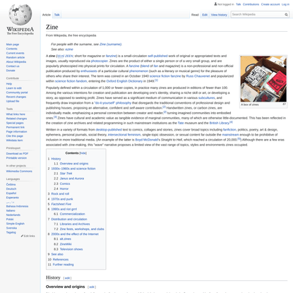 Zine - Wikipedia