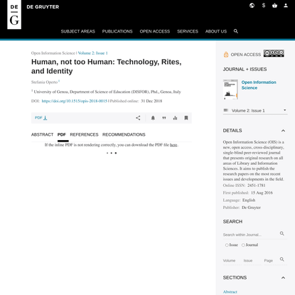 Human, not too Human: Technology, Rites, and Identity
