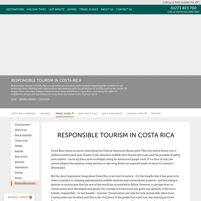 Responsible tourism in Costa Rica