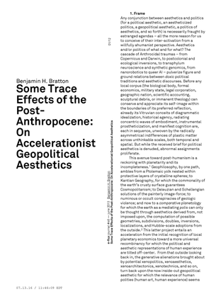 Some Trace Effects of the Post-Anthropocene: On Accelerationist Geopolitical Aesthetics