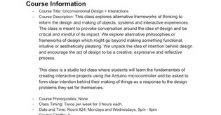 Syllabus - UnC Design + Interactions