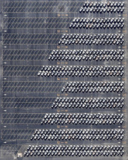 “Cars await processing at the Port of Richmond, located on San Francisco Bay in California. Richmond handles the most automobile cargo of any port on the San Francisco Bay, processing at least 150,000 vehicles every year. Yesterday, the state of California announced that a statewide ban on the sale of new gasoline-powered cars will be in place by 2035 — part of the state’s efforts to combat global warming amid a record-setting year of wildfires.”