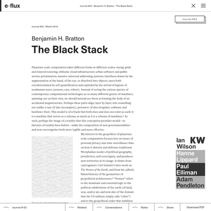 The Black Stack - Journal #53 March 2014 - e-flux