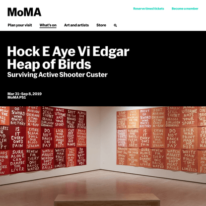 Hock E Aye Vi Edgar Heap of Birds: Surviving Active Shooter Custer | MoMA