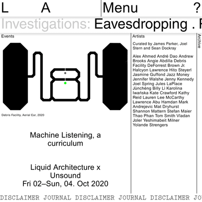 Machine Listening, a curriculum | Liquid Architecture